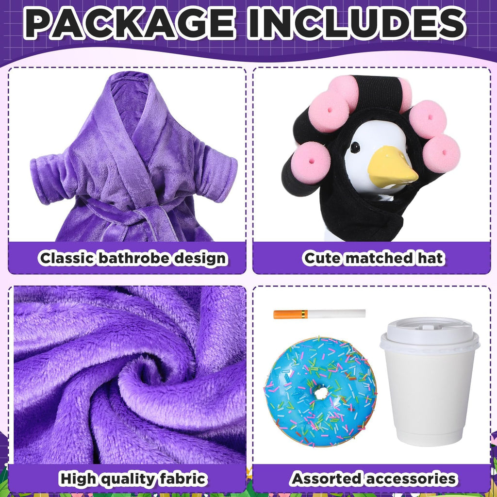 Old Lady Porch Goose Outfits 23 in Bathrobe Lawn Goose Costume Set Purple
