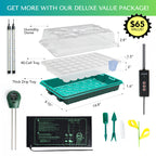 GROWFRIEND Seed Starter Kit with Grow Lights & Heat Mat – 40-Cell Seed Starter Tray, Humidity Dome, Soil Moisture Meter & Sticky Gnat Traps – Indoor Greenhouse & Plant Propagation Station