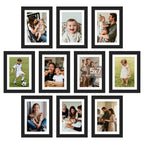 upsimples 5x7 Picture Frame, Photo Collage Wall Decor Set of 10, Black