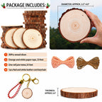 SENMUT Wood Slices 3.5-4.0 Inch Natural Rounds Unfinished Wooden Circles