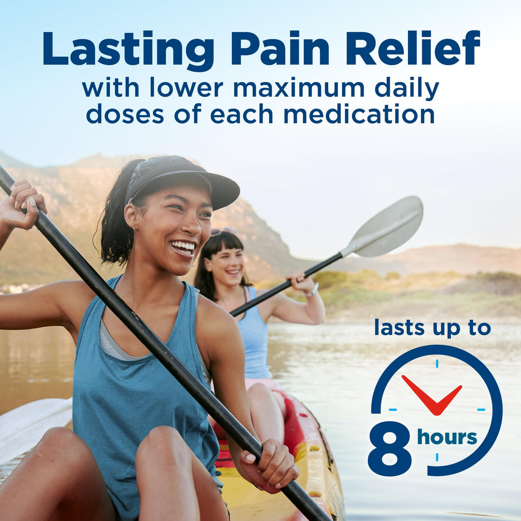 Amazon Basic Care Dual Action Acetaminophen 250 mg and Ibuprofen (NSAID) 125 mg Tablets, Pain Reliever for Headache, Backache, Menstrual Cramp, Arthritis Pain Relief, 216 Count (Pack of 2)