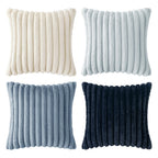 MIULEE Faux Fur Plush Decorative Throw Pillow Covers 18x18, Navy Blue