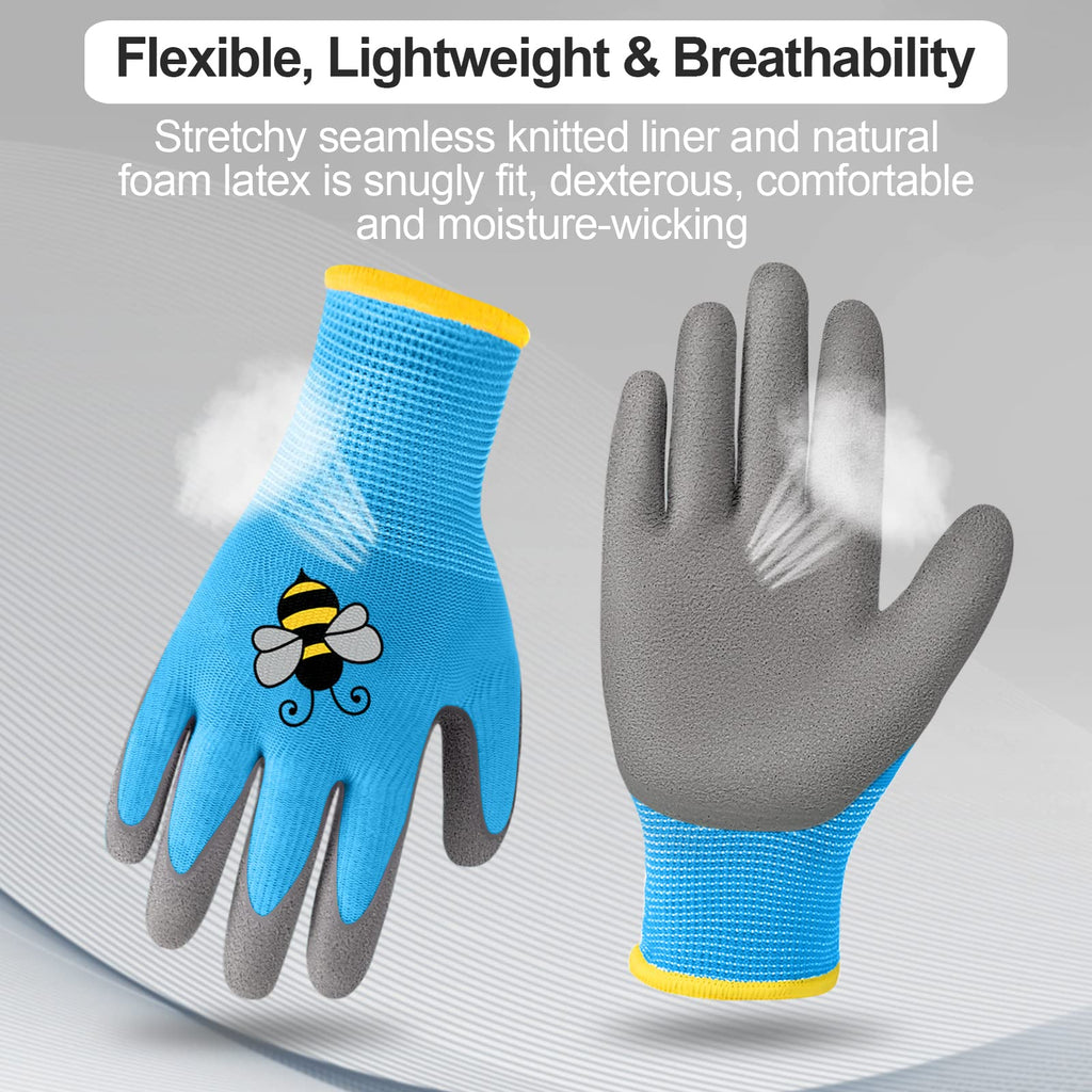 Yumoin 12 Pairs Kids Gardening Work Gloves (Large (Age 9-11))