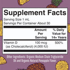 MaryRuth Organics Vitamin D3 Liquid Drops | Megadose 4000 IU | USDA Organic Liquid Vitamin D Spray for Adults & Kids | Immune Support & Bone Health | Vegan | Gluten Free | Non-GMO | 30 Servings