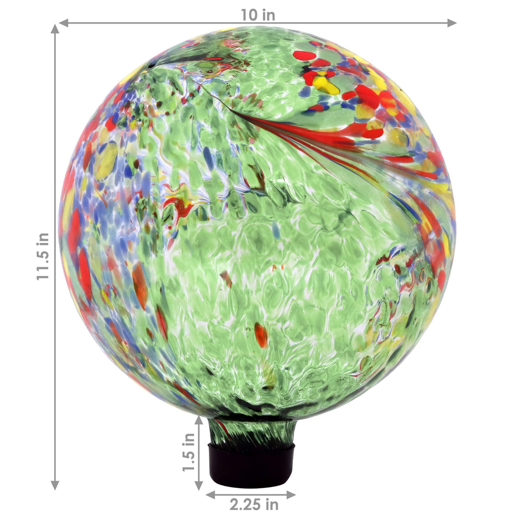 Sunnydaze 10" Glass Gazing Ball for Garden, Globe for Outdoor Display