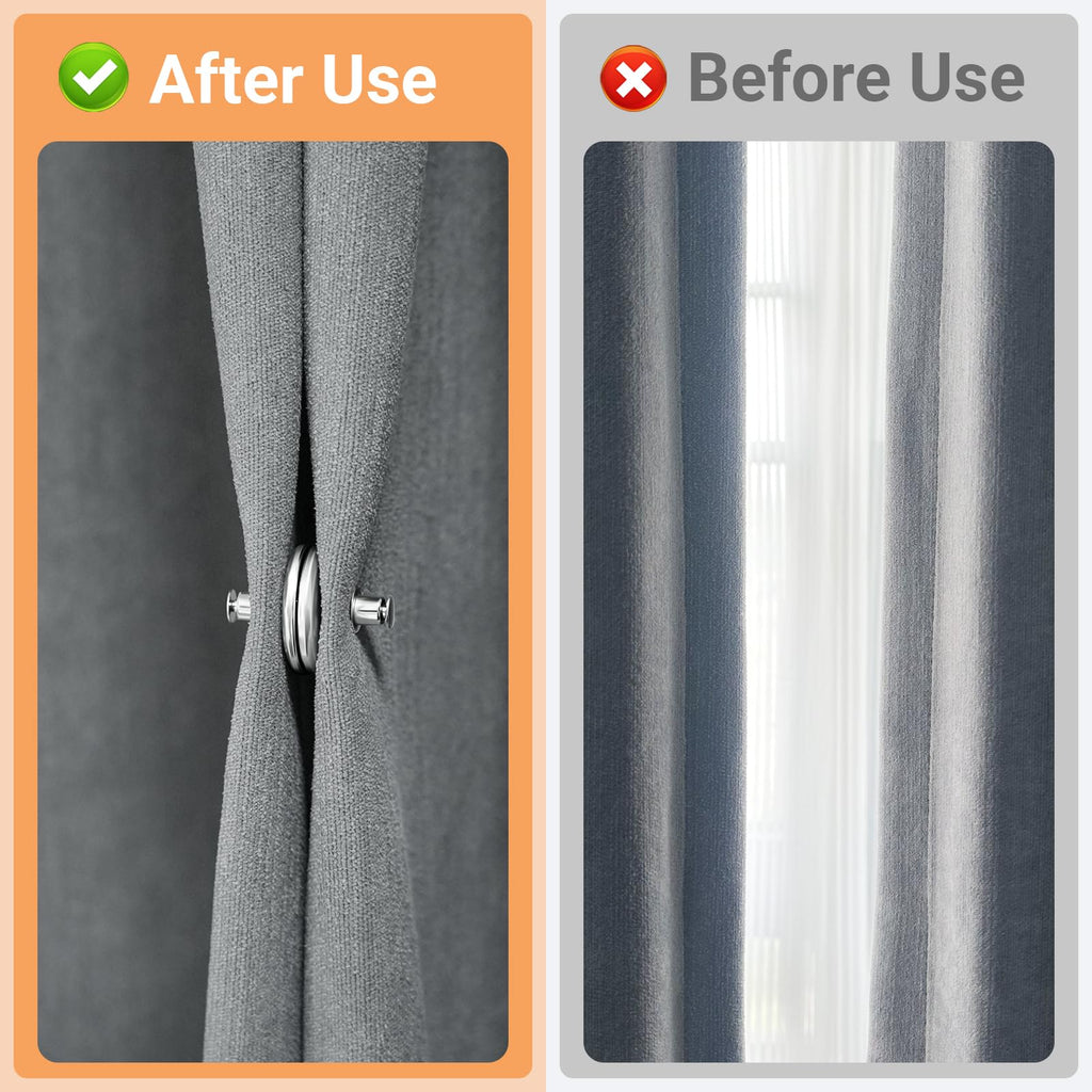 20Pairs Curtain Magnets, ZNJAVX Curtain Magnets Closure with 20pcs Self-Adhesive Patch – Strong Magnetic Curtain Clips to Keep Curtain Closed for Indoor Outdoor, Shower, Bedroom, Office