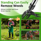 Hivenlly Weed Puller Tool, Stand Up Weed Remover Tool with Long Handle, 4 Claw Steel Head Weeder Tool with 4-Sectioal Pole Design, Garden Hand Weeding Tool, Smoothly Remove Weeds Without Kneeling