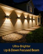 Toeuie Solar Fence Lights Outdoor, 10 Pack Fence Solar Lights Waterproof