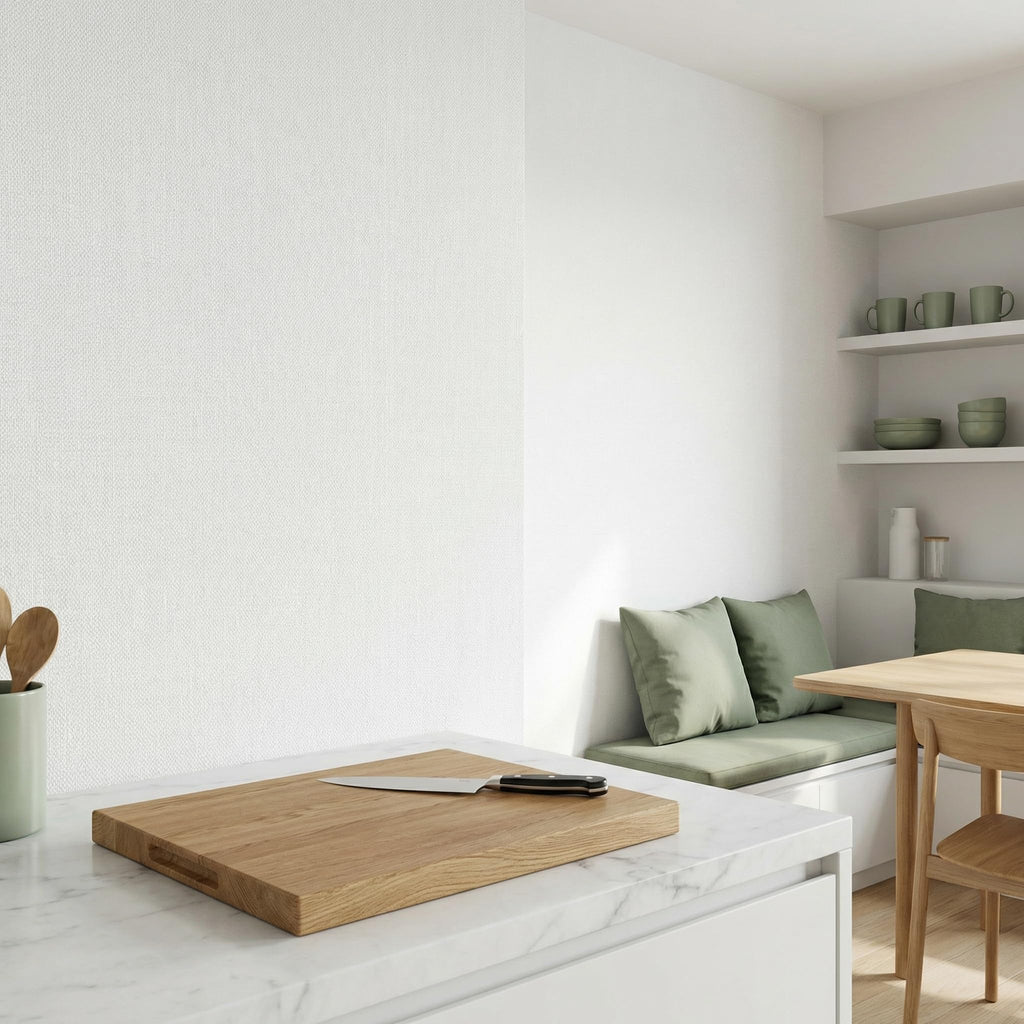 WADILE Grasscloth Peel and Stick Wallpaper 15.7in x 787.4in, Textured Contact Paper for Cabinets, Faux Linen Wall Paper Pull and Stick, Fabric Vinyl Wallpaper Self Adhesive White