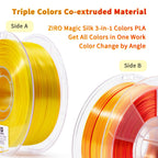 ZIRO Dual Color PLA Filament, Silk Coextrusion 3D Printer Filament 1.75mm, Fit for Most 3D Printers Pen, Shine Multicolor PLA Material,1KG Spool, Red and Gold (Silky)