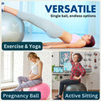 ProBody Pilates Exercise Ball - Multiple Sizes Gym Grade Balance Ball for Fitness, Workout, Pregnancy & Physical Therapy, Stability Yoga Ball Chair (Blue, 55cm)