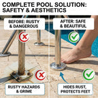 Stainless Steel Pool Handrail Covers, Fits 1.9" Tubing, Rust-Proof Escutcheon Plates & Safety Trim Rings for Deck Anchors, 304 Stainless Steel, Mirror-Polished Finish (4)