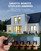 DEWENWILS Outdoor Dimmer for String Lights, Smart Dimmer Plug with Remote, Compatible with Alexa & Google Home, Waterproof, 100FT Range, Remote Dimming for Dimmable LED/Tungsten Bulbs, 2.4GHz Only