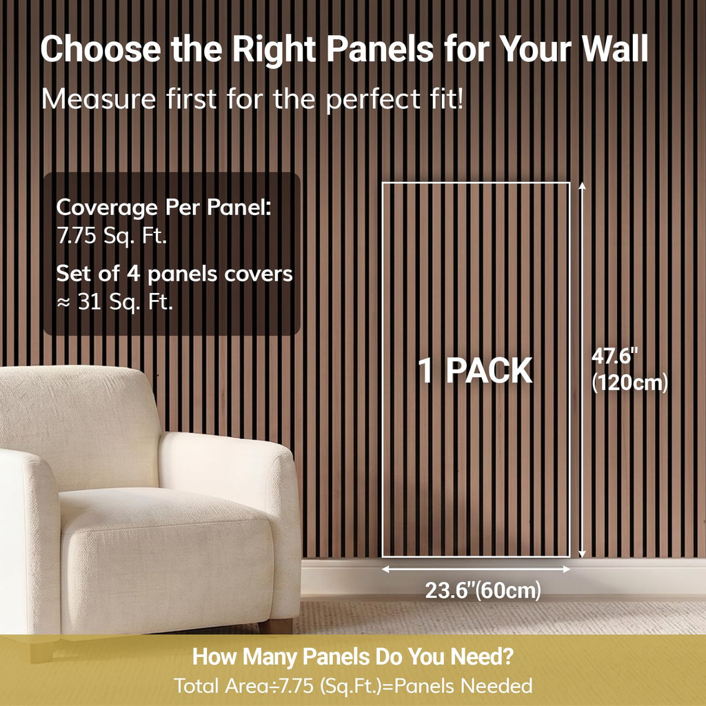 TONOR Wood Wall Panels for Interior Wall Decor-4 Pack 47.2" x 23.6"