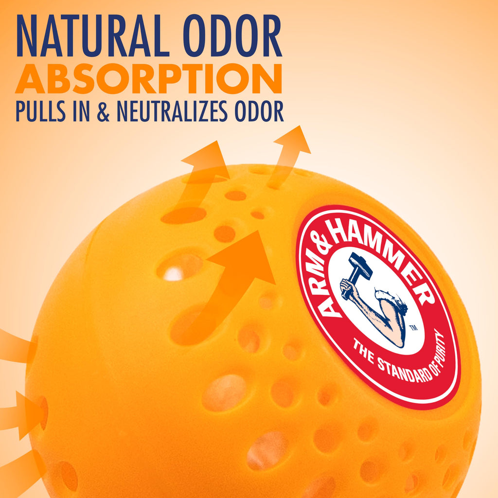 Arm & Hammer OdorBusterz® Odor Eliminator Balls, Clean Burst, 10 Count – Baking Soda Odor Control for Closets, Drawers, Hampers & Small Spaces