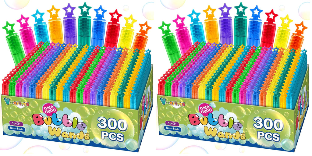 200 Pcs Mini Bubble Wands in 10 Colors, Bulk Party Favors for Kids, Themed Birthday, Christmas, New Year, Valentine, Carnival, School Classroom Prizes for Boys & Girls, Ideal Goodies Bags Stuffers