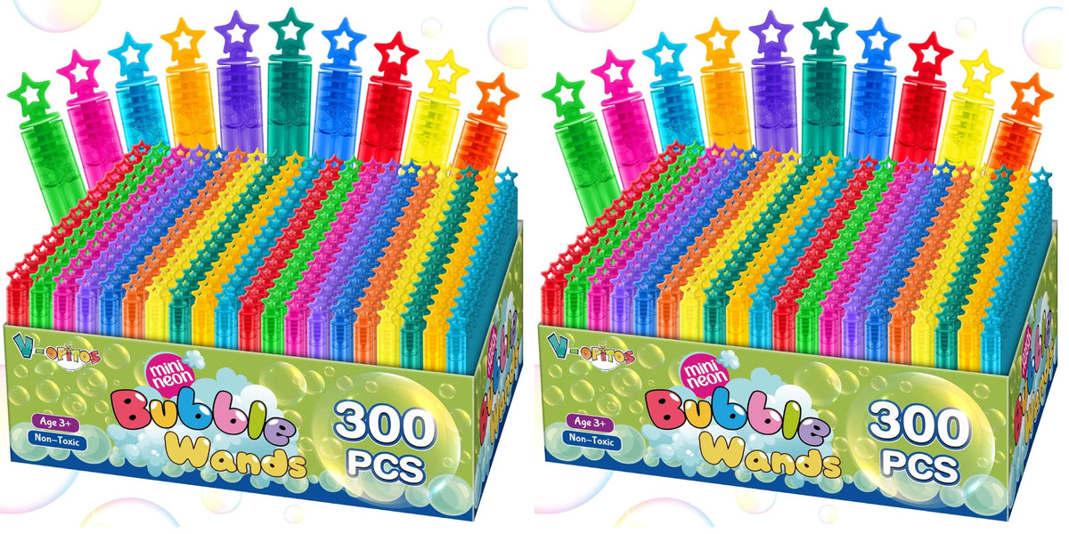 200 Pcs Mini Bubble Wands in 10 Colors, Bulk Party Favors for Kids, Themed Birthday, Christmas, New Year, Valentine, Carnival, School Classroom Prizes for Boys & Girls, Ideal Goodies Bags Stuffers