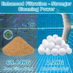 ZeeDix 4.8 lbs Pool Filter Balls for Sand Filter Pump, New Upgrade Efficient Swimming Pool Filter Sand Alternative(Equals 150 lbs Pool Filter Sand), Reusable Eco-Friendly Fiber Filter Media Balls