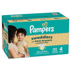 Swaddlers Diapers, Size 4 (15-34 lbs), 120 Count, Fragrance Free, Hypoallergenic, Absorbent, Pediatrician Recommended, Skin Safe