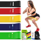 TechStone Resistance Bands Set for Men and Women, Pack of 5 Different Levels Elastic Band for Home Gym Long Exercise Workout ��� Great Fitness Equipment for Training, Yoga ��� Free Carrying Bag (Blue)