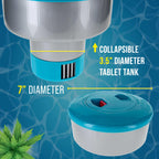 U.S. Pool Supply Pool Chlorine Floater Dispenser with Lid Lock - Large 7" Floating Chlorinator, Holds 3 Tablets - Inground & Above Ground Swimming Pools - Adjustable Flow, Balanced Chemical Delivery