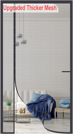 Okayavo Upgraded Magnetic Screen Door Thicker 255g/㎡ Reinforced Mesh,Reversible Left Right Side Opening,Fit Door Size 32 x 80 Inch,Retractable Mosquito Net for Door,Mesh Insect Screens not of Metal