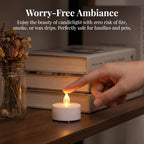 Boakboary Tea Lights Flameless Battery Operated Candles-150Pack LED Flickering Votive Candle Long Lasting 200 Hours, Realistic and Bright for Seasonal Festive Celebrations Decoration Warm White