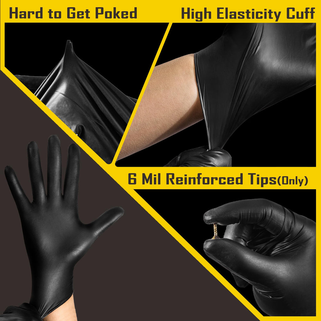 COOLJOB 5 Mil Disposable Nitrile Gloves, Heavy Duty Gloves for Household Cleaning, Cooking, Food Safe & Powder Free, 1000 Count Xlarge