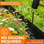 Hugeleaf 4.5 Inch Tall Landscape Edging 60 Feet Garden Edging with 60 Spikes, Plastic Landscape Border Edging for Landscaping Lawn, Flower Beds(Black)