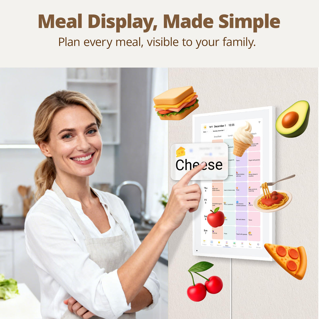 Dragon Touch 15.6" digital calendar chore chart – 1080P full HD interactive touchscreen, smart family planner, Hearth Display wall & desk mountable for seamless scheduling