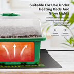MIXC 10 Packs Seed Starter Tray Seed Starter Kit with Humidity Dome (120 Cells Total Tray) Seed Starting Trays Plant Starter Kit and Base Mini Greenhouse Germination Kit for Seeds Growing Starting