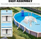 Solar Cover Holder 5-Piece Set | U-Shaped Hooks Keep Solar Cover/Blankets Off The Ground, Strong & Stable Solar Cover Hooks with Bearing Up to 60 Lbs, Fit for Steel-Wall Above-Ground Pools (White)