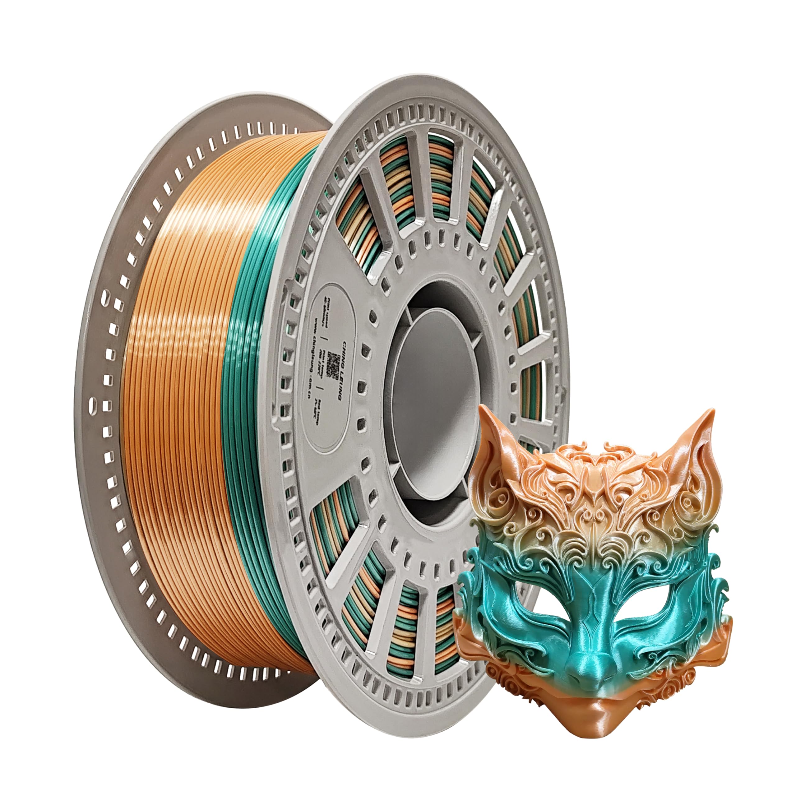 SHIMMERFIL Silk PLA Filament 1.75mm, Tri-Color Gradient with Jewelry Gloss Finish, ±0.03mm Accuracy,Rainbow tri Color pla Filament, Tangle-Free Spool | 1KG (2.2 Lbs)