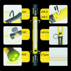 JINLITE Magnetic Work Light - 3000LM Rechargeable LED Work Light Bar, 5200mAh Under Hood Mechanic Light for Garage, Workshop, Vehicle Inspection (1 Pack, Yellow)