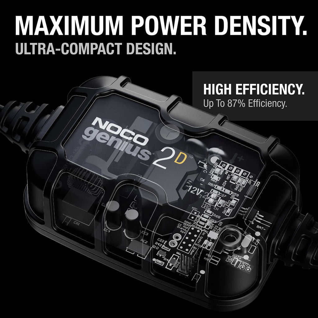 NOCO GENIUS2D 2A 12V Onboard Battery Charger, Trickle Charger & Maintainer