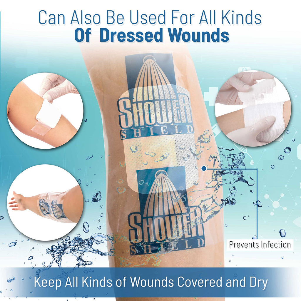 Catheter Cover for Shower – 7 x 7 Inch, 1 Week Supply –Dialysis Port Cover, Prevents Water Damage, Keeps Dressed Wounds Dry – Disposable, Waterproof, Transparent