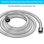 TEELLA 118" Shower Hose, Extra Long 304 Stainless Steel Handheld Shower Head Hose Extension/Replacement, Flexible & Durable, G1/2 Universal Insert & Nut