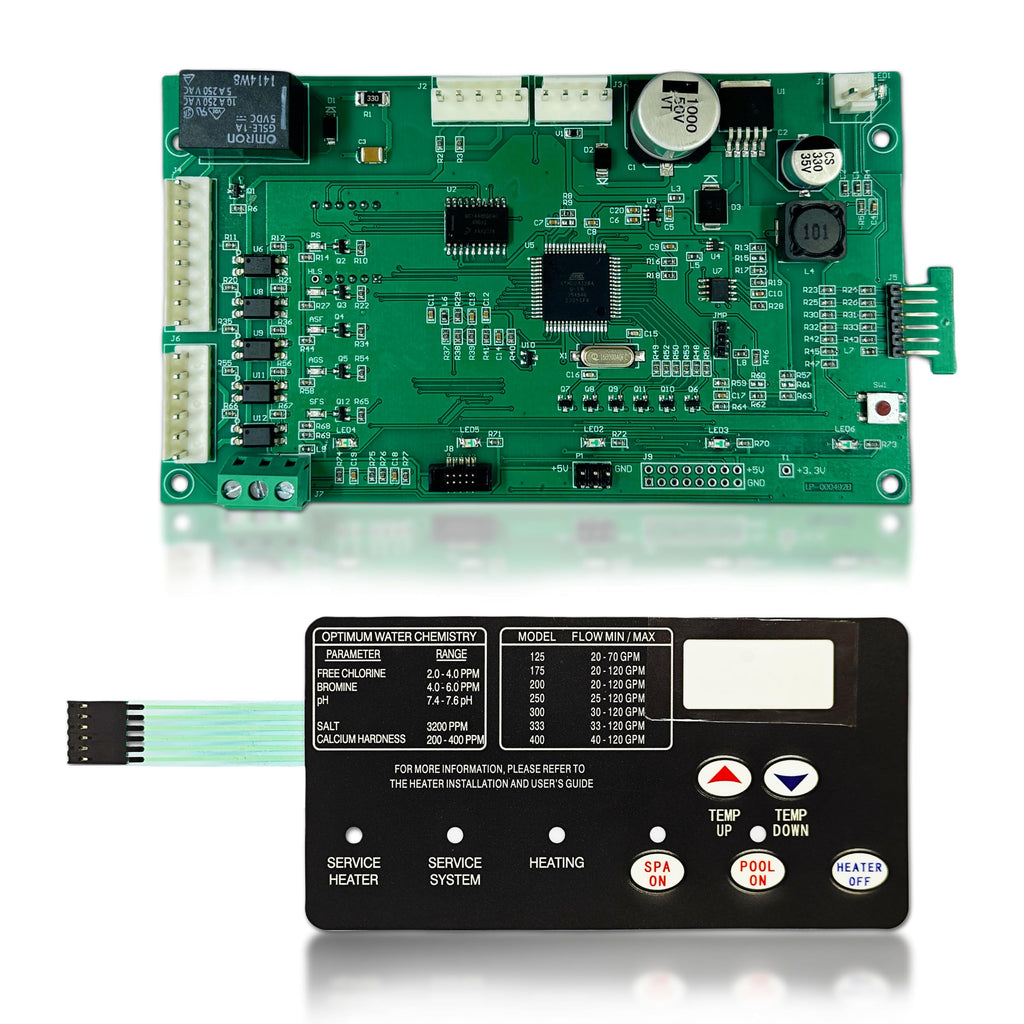 Kartio 42002-0007S Control Board Kit Replacement for Pentair MasterTemp 200/250/300/400 and Sta-Rite Max-E-Therm SR200/SR333/SR400, with 472610Z Switch Membrane Pad
