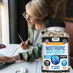 Kaya Naturals - Nootropic Brain Booster - for Memory & Focus - Brain Support Supplement - Focus & Concentration & Learning Accuracy - Cognitive Function - 180 Count (180 Count (Pack of 1)