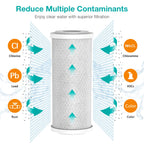 SimPure Whole House Water Filter Cartridges 5 Micron 10" x 4.5" CTO Activated Carbon Block, For DB10P, DB10C-2, GE GXWH40L, GXWH35F, BB10, FXHTC, FC15B, 2 Pack
