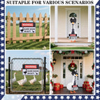 yuboo 4Pcs Police Officer Porch Goose Outfit, Funny Guard Goose Clothes for 23 Inch Large Geese, Includes Hat Sunglasses Tie & Warning Sign, 4th of July Summer Garden Yard Decor