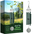 Nature’s Melody Aureole Tunes Wind Chimes – Outdoor Windchime with 6 Tubes Tuned to B Pentatonic Scale, 100% Rustproof Aluminum, Powder Finish & S Hook Hanger for Sympathy, Memorial Gift or Zen Garden