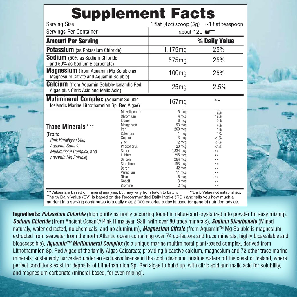 Fast Lyte Fasting Electrolyte Supplement Powder | No Sugar Unflavored Raw Electrolytes | 25% RDI Magnesium and Potassium with Trace Minerals | Carnivore & Keto Friendly | Sugar Free Fasting Salts
