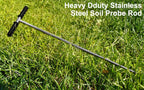 Soil Probe Rod,32"-48" Septic Tank Probe Rod,Beseetop Pipe Probe Made of Stainless Steel with Insulated T Handle Heavy Duty Perfect for Locating Septic Tank Underground Pipe Gravel Gopher Runs
