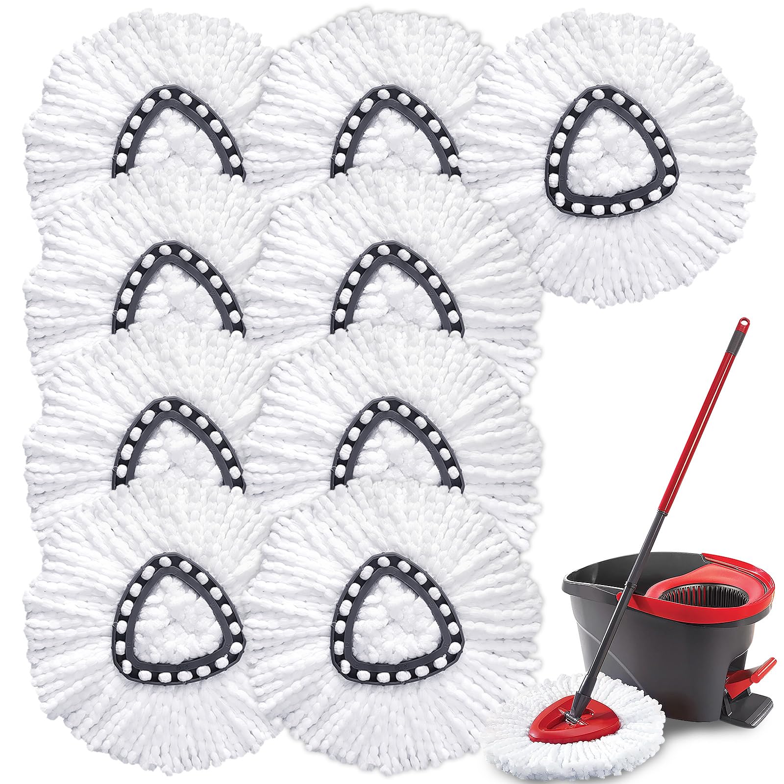 Tataanty Mop Head Replacement for O Cedar: Mop Replace Head Easy Wring Spin Mop for 1 Tank System - Heads Replacements Easy to Clean Replaceable Mop Head Machine Washable (9 Pack)