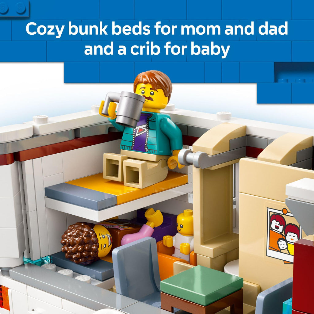 LEGO City Holiday Adventure Camper Van Building Toy Set - Vacation Toy for Kids, Boys and Girls, Ages 6+ - Gift for Birthdays - Includes 3 Minifigures and Accessories - 60454