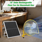 blessny 18" Large Solar Rechargeable Floor Fan for Home Gazebo Greenhouse
