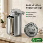 GentleJet WaveJet Automatic Foaming Soap Dispenser Touchless Sensor, USB-C Rechargeable, 304 Stainless Steel, IPX5 Waterproof for Bathroom Kitchen Sink, 12 oz / 350 ml