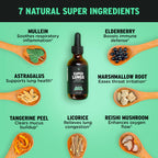 SuperBonsai Super Lungs Mullein Drops – Herbal Lung Support Tincture with Mullein Leaf Extract Elderberry Reishi Marshmallow Root – Supports Clear Breathing & Wellness – 2 oz