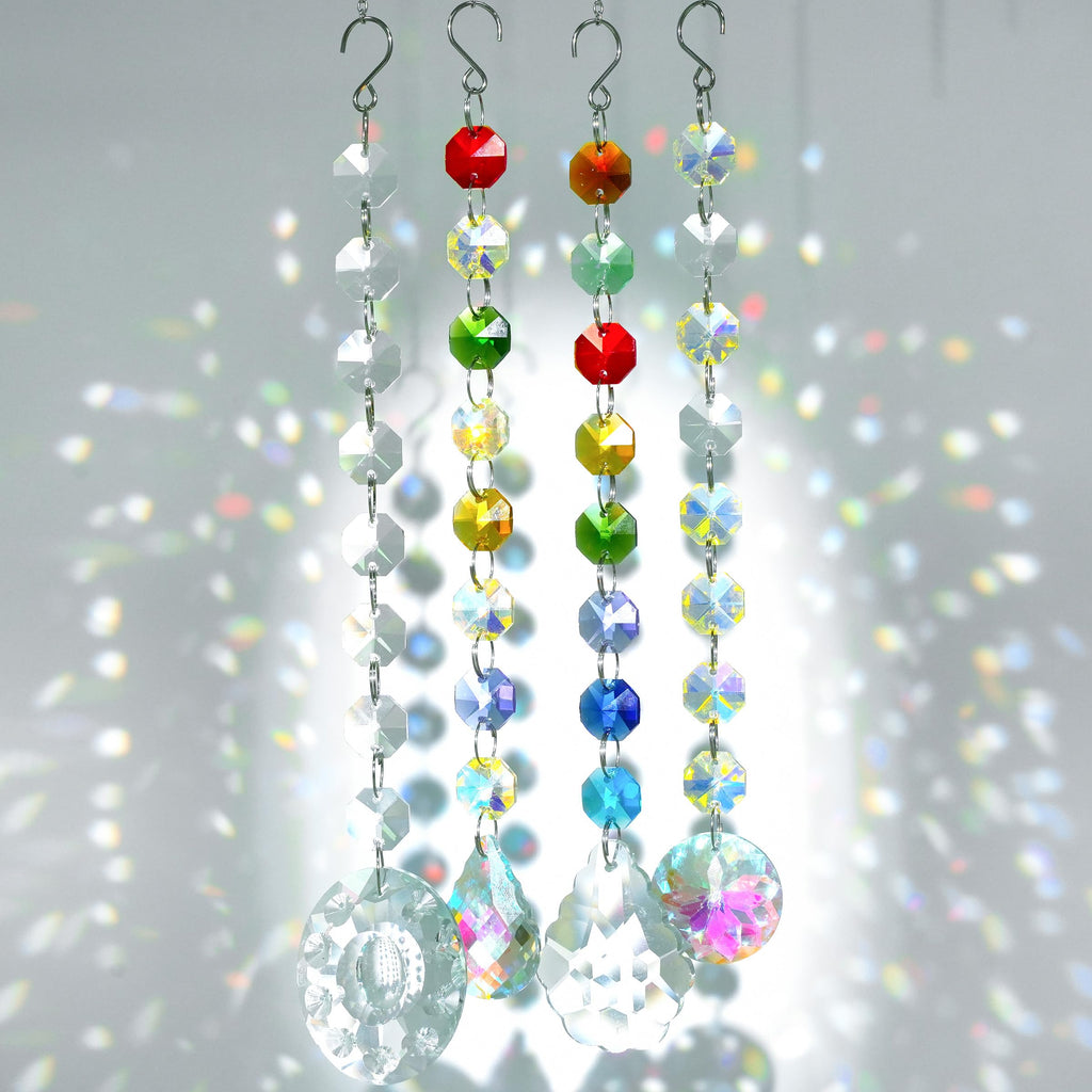 WASTROYAL 212pcs Crystal Suncatcher Kit, Glass Prisms for Chandelier Parts